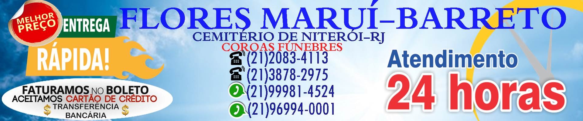  Coroa de Flores Cemitério Maruí-Barreto 24h Ligue (21)2174-5275