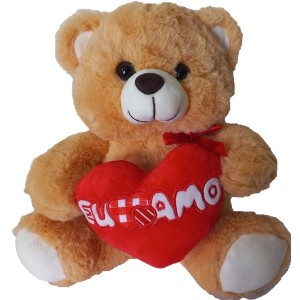 Urso Pelúcia 25cm Coração "Eu Te Amo"