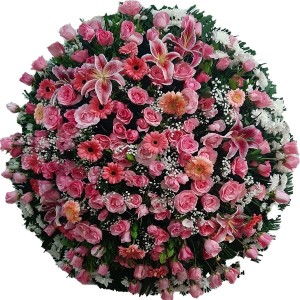 Coroa de Flores Tons Rosa(Tam: 1,60)