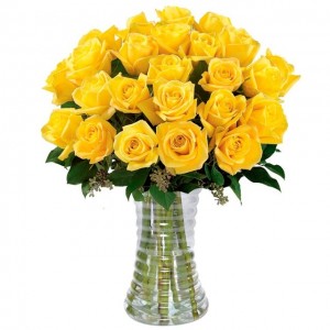 Arranjo no Vaso G com 24 Rosas Amarelas
