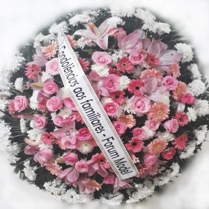 Coroa de Flores Tons Rosa(Tam:1,20)